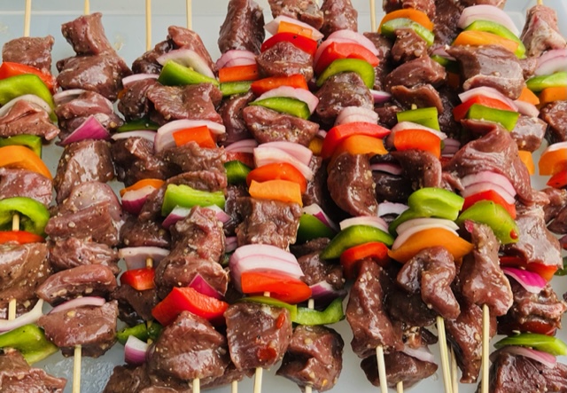 Kebabs ready for the grill