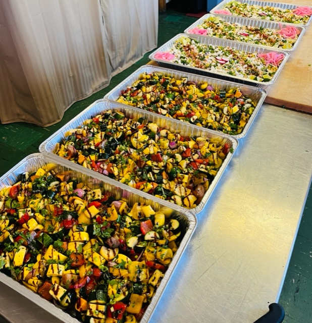 Trays of salads